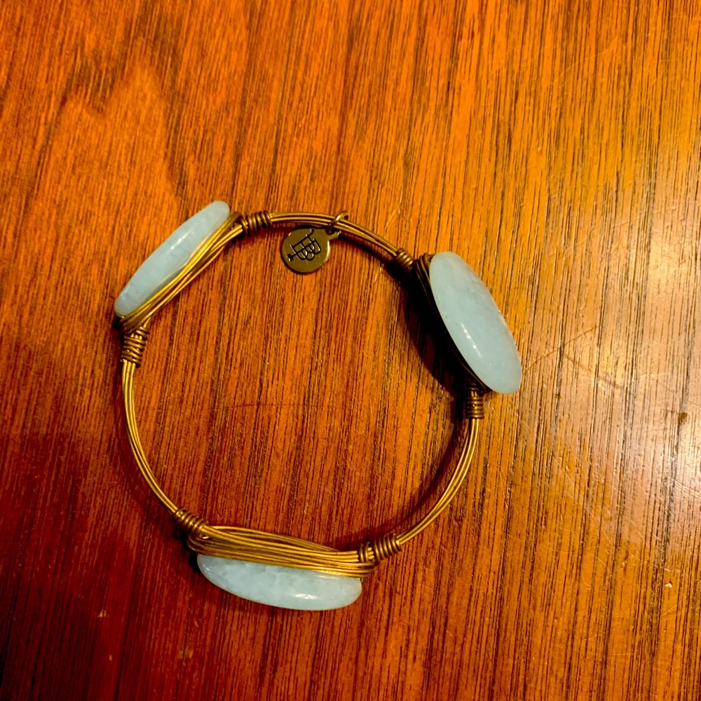 Bourbon and Bow tie light blue stone bracelet